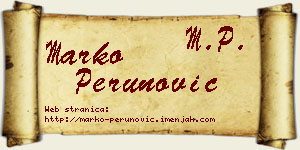 Marko Perunović vizit kartica